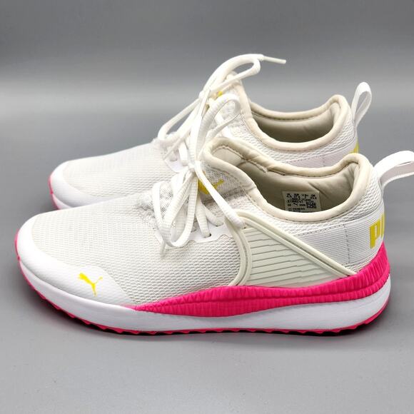 PUMA Pacer Next Cage Fresh Sneaker Wms Size 7 White & Pink Exc Condition - Picture 3 of 11